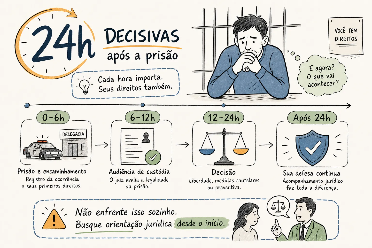As primeiras 24h após uma prisão em flagrante